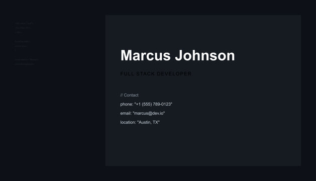 Tech Startup Developer Dark Mode Business Card