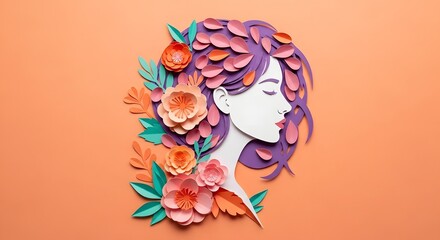 International women's day celebration with floral portrait of a woman