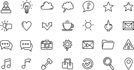 Fototapeta premium Hand Drawn Small Minimal Icon Doodle Collection