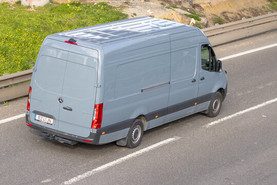 Mercedes benz sprinter van driving on a highway