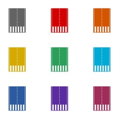 Obraz premium Flat illustration of road icon isolated on white background. Set icons colorful