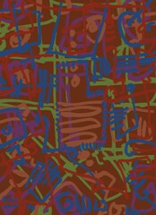 Abstract image for printing. Picture for modern interiors. The picture is painted by hand on a tablet. © neurostructure