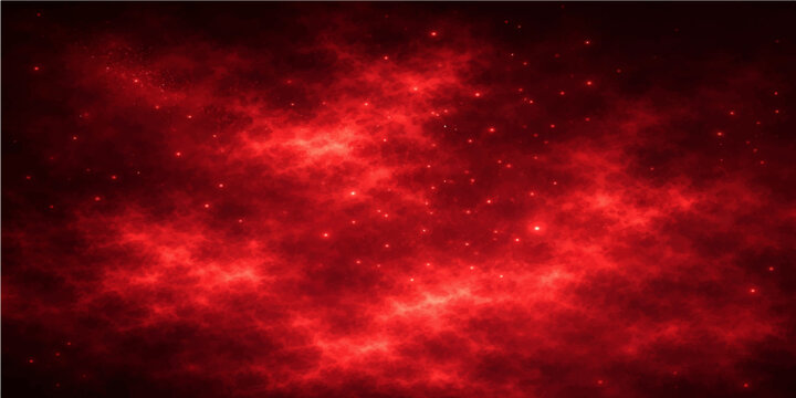 An abstract red and white galaxy space background features a dark celestial texture with bright nebula clouds and shimmering stars across a deep night sky design