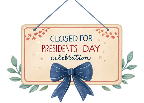 Closed for Presidents Day Sign | Closed for Presidents Day Celebration Announcement