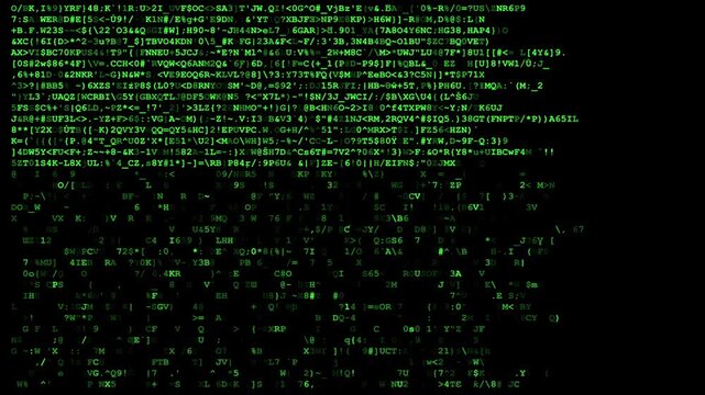Digital Rain and Data Streams: A mesmerizing stream of binary code cascades down a stark screen, creating a visual symphony of the digital world.