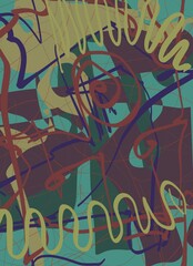 Abstract image for printing. Picture for modern interiors. The picture is painted by hand on a tablet. © neurostructure