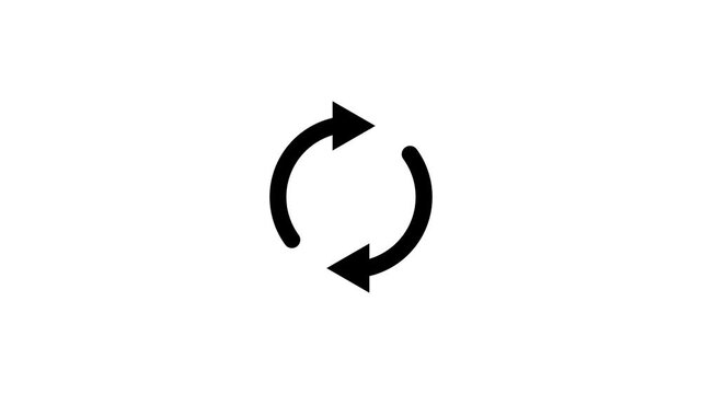Two black arrows forming a circular pattern on a white background