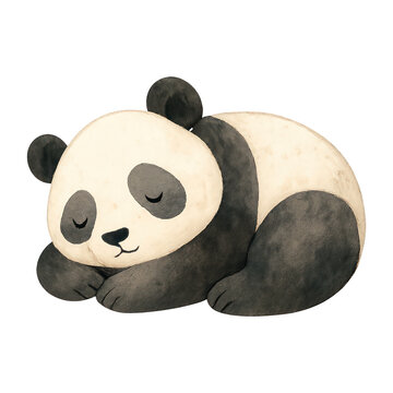 PNG Adorable sleeping panda illustration.