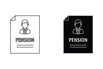 Obraz premium Pension documents with man icon in flat design vector illustration