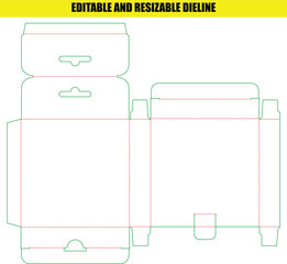 Detailed Outline for a Foldable Product Box with a Convenient Hanging Tab