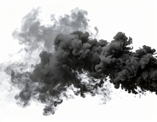 Fototapeta premium Black Smoke over White Background, Soft Magic Mist and Relaxing Atmosphere Illustration