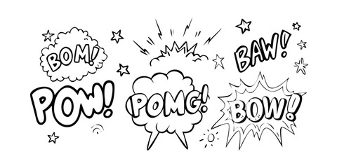 A dynamic comic book action scene with impactful sound effects. Vector © Md Kazi Rahman