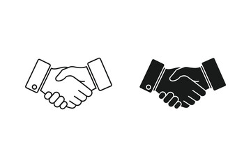 Fototapeta premium Handshake Agreement Business Partnership Flat Design Vector Illustration