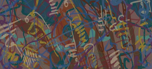 Abstract image for printing. Picture for modern interiors. The picture is painted by hand on a tablet. © neurostructure