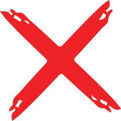 Red prohibition sign cross mark symbol isolated on transparent background