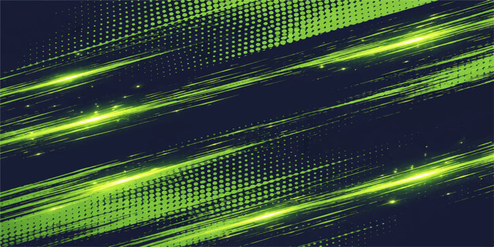 A futuristic digital backdrop featuring a green and blue abstract design with binary code patterns and glowing light textures for business technology applications