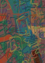 Abstract image for printing. Picture for modern interiors. The picture is painted by hand on a tablet. © neurostructure