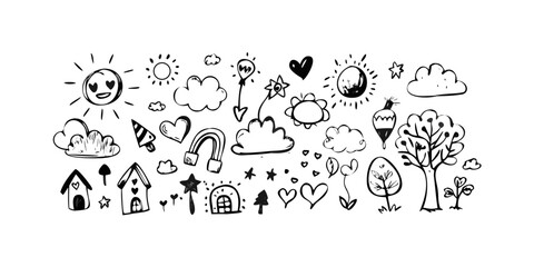 A diverse collection of icons representing various aspects of technology and communication. Vector