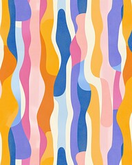 Colorful Abstract Waves in Bright Pastel Shades for Vibrant Designs