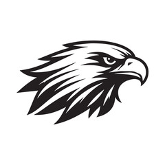 Obraz premium Raptors Realm Black Eagle Icon Vector, falcon logo, raptor eagle head Clipart, George Washington Eagles football, GWHS Logo Design, American Eagle face vector, Eagle Head Silhouette Png