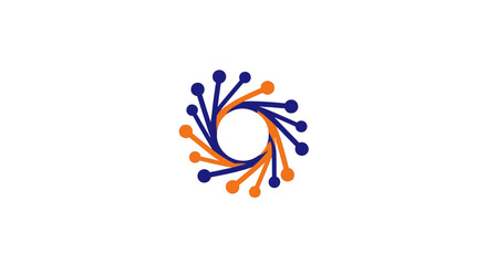 Obraz premium Abstract blue and orange circular logo design element.