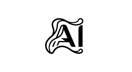 Obraz premium Artificial Intelligence Logo Design Concept.