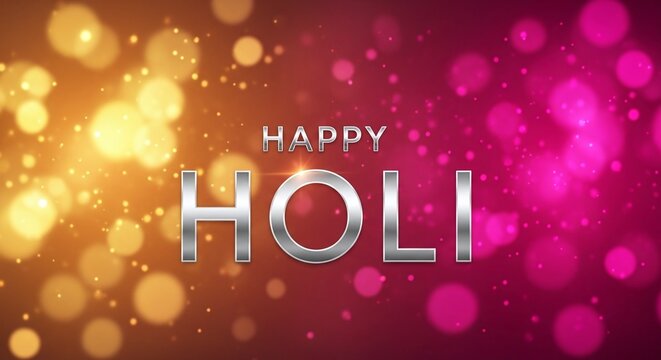 Happy holi festival celebration with colorful lights and bokeh effect background