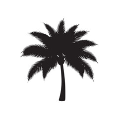 Black Plam tree silhouette vector illustration