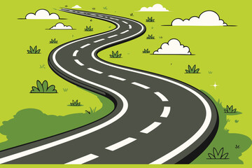 winding road through green landscape