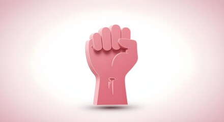 Obraz premium Minimal Raised Female Fist Symbol for Women Empowerment