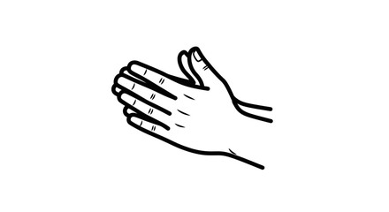 Obraz premium Hands clapping silhouette illustration against white background
