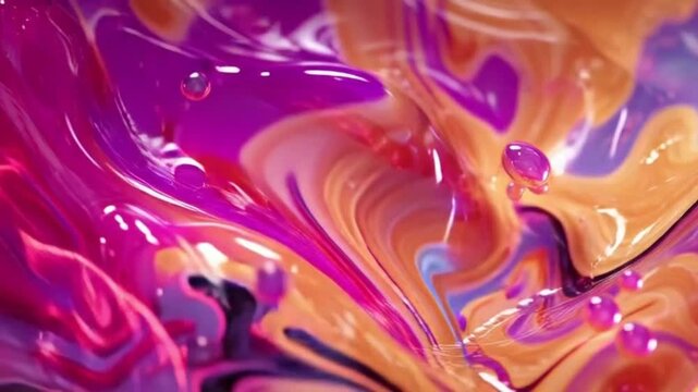 Wirbelndes metallisches Kupfer und violettes Plasma, luxuri&ouml;se fl&uuml;ssige Textur, elegante Bewegung, generative KI