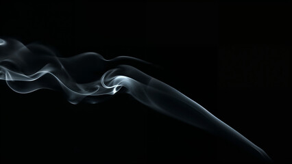 Fototapeta premium White Smoke over Black Background, Magic Relaxing Atmosphere Illustration