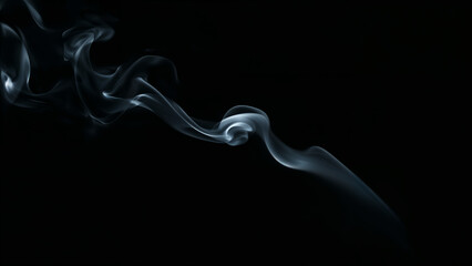 Fototapeta premium White Smoke over Black Background, Magic Relaxing Atmosphere Illustration