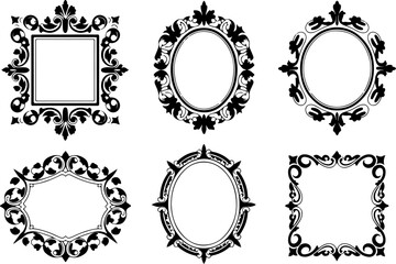 Obraz premium Elegant Decorative Ornamental Border Set