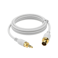 White audio cable with gold-plated connectors