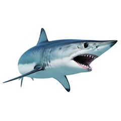 Obraz premium Fierce Shark With Open Mouth On Isolated Transparent Background