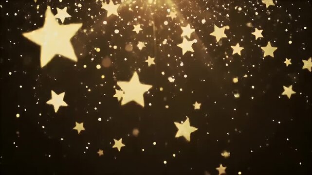 Sparkling Gold Starfall Celebration Background