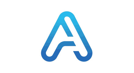 Abstract blue letter a logo design for branding and graphic resources