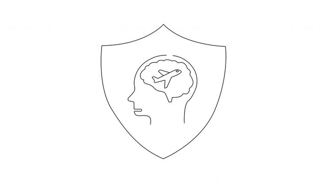 Shielded Mind - Airplane in Thought - Travel Safety Concept.