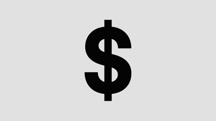 A large black dollar sign on a plain white background