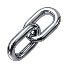 Obraz premium PNG Two metallic chain links connected.