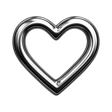 PNG Shiny metallic heart shape.