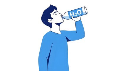 Man drinking water from a bottle