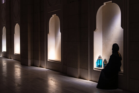 Colorful Ramadan Lanterns in the Camlica Mosque, Ramadan Background Concept Photo, Uskudar Istanbul, Turkiye (Turkey)