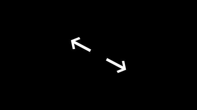 left and right arrow pointer icon sign symbol animation road sign arrow two road icon animation background, Two left and right arrows, 4k animation 