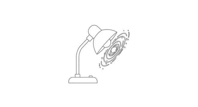 Desk lamp with spiral shade design.