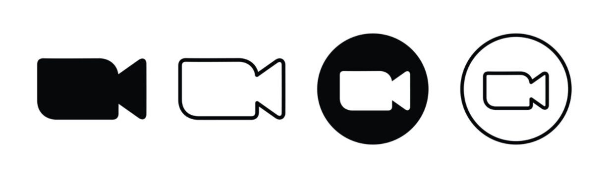 Video camera icon for live streaming facetime and video call vector
