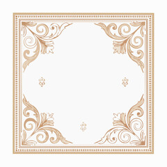 Luxurious gold ornate frame with floral patterns and decorative border.