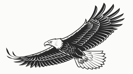Obraz premium A bald eagle in flight with outstretched wings Vector
